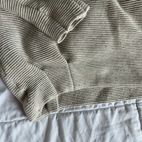 French Connection Beige 3 Quarter Sleeve Sweater With Small Colour Speckles. - Picture 3 of 5